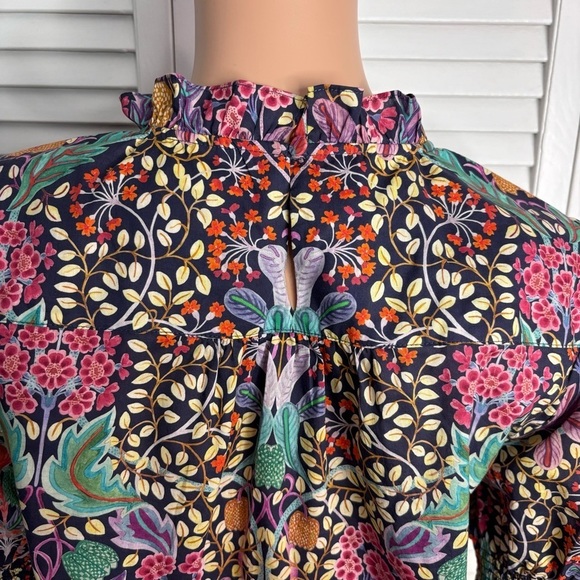 LIBERTY X J.CREW Multicolor Floral Blouse Size Small - Picture 4 of 8